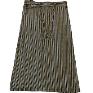 The Main Street Exchange Sz XXL Maxi Skirt Grey Pinstripe Comfort Waist Pockets